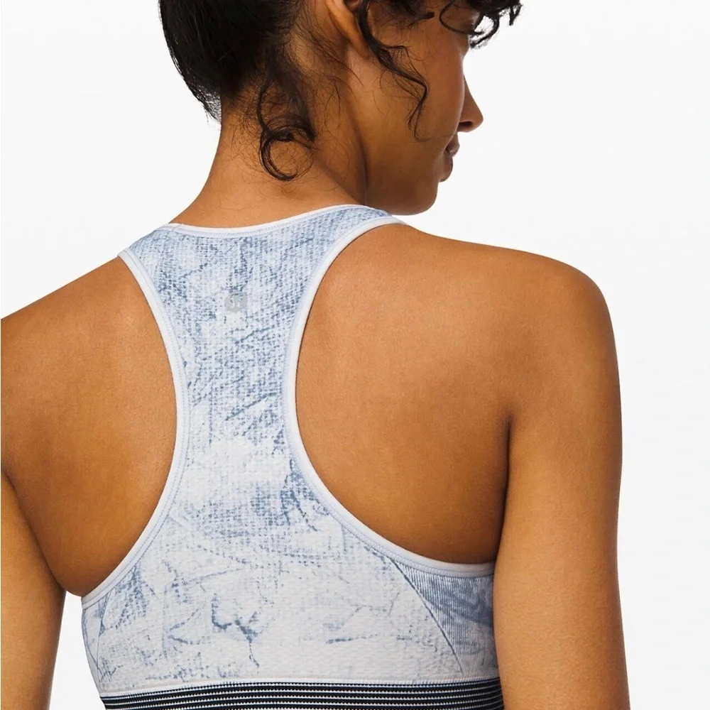 Lululemon Ebb To Train Bra Luna Wash Long Line High Neck Crop Tank‎